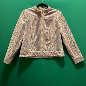 Gorgeous Ruby Rd. Faux Snakeskin Moto Jacket